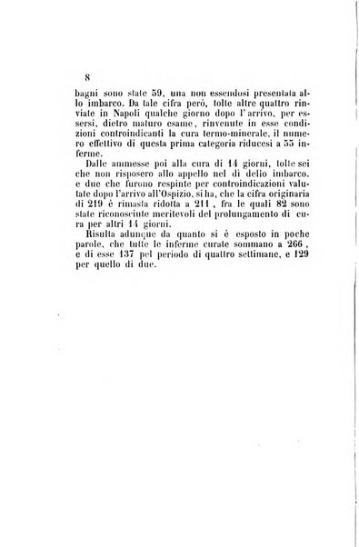 Statistica medico-chirurgica degl'infermi curati con le acque termo-minerali di Gorgitello nell'Ospizio del Pio Monte della Misericordia in Casamicciola nella state dell'anno..