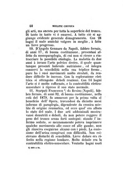 Statistica medico-chirurgica degl'infermi curati con le acque termo-minerali di Gorgitello nell'Ospizio del Pio Monte della Misericordia in Casamicciola nella state dell'anno..