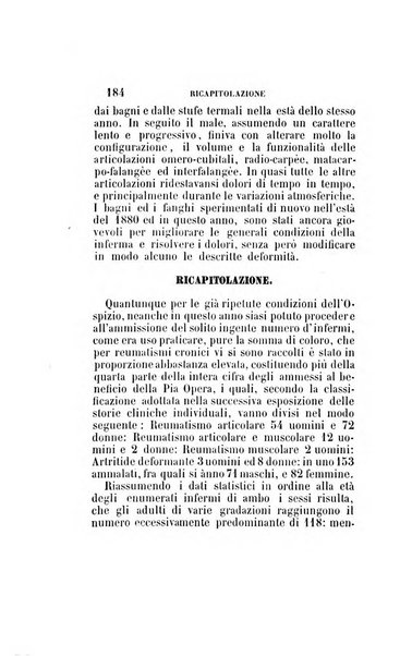 Statistica medico-chirurgica degl'infermi curati con le acque termo-minerali di Gorgitello nell'Ospizio del Pio Monte della Misericordia in Casamicciola nella state dell'anno..