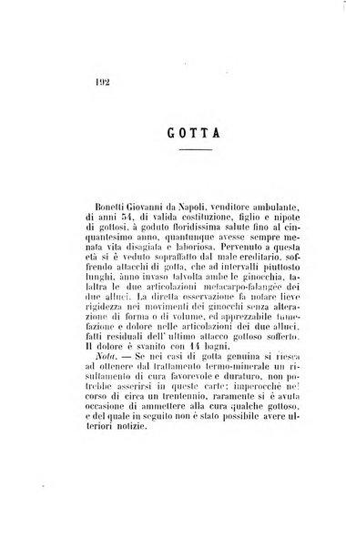 Statistica medico-chirurgica degl'infermi curati con le acque termo-minerali di Gorgitello nell'Ospizio del Pio Monte della Misericordia in Casamicciola nella state dell'anno..