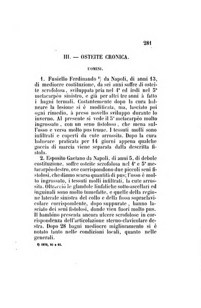 Statistica medico-chirurgica degl'infermi curati con le acque termo-minerali di Gorgitello nell'Ospizio del Pio Monte della Misericordia in Casamicciola nella state dell'anno..