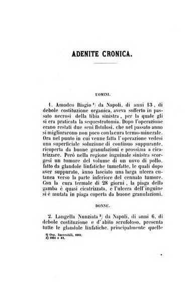 Statistica medico-chirurgica degl'infermi curati con le acque termo-minerali di Gorgitello nell'Ospizio del Pio Monte della Misericordia in Casamicciola nella state dell'anno..