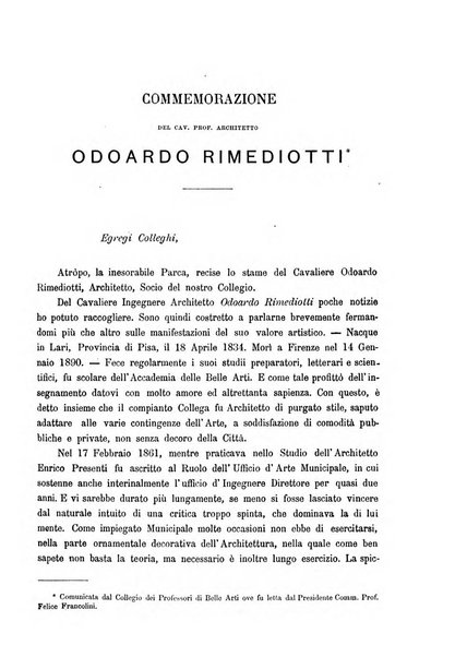 Atti del Collegio Toscano degli ingegneri ed architetti in Firenze, anni..