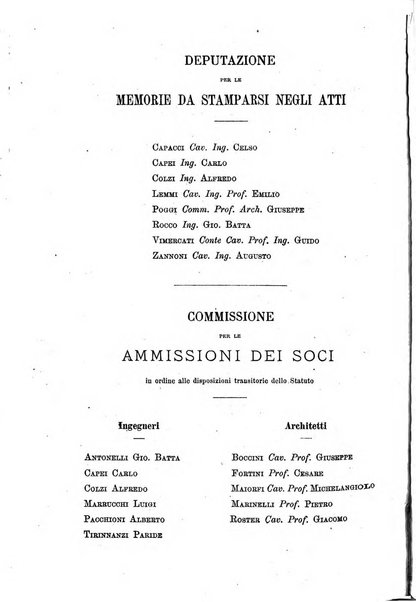 Atti del Collegio Toscano degli ingegneri ed architetti in Firenze, anni..