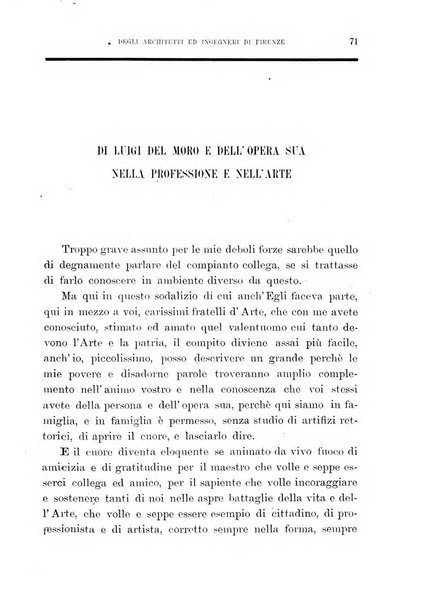 Atti del Collegio Toscano degli ingegneri ed architetti in Firenze, anni..