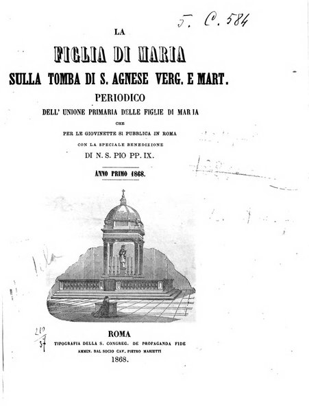 La figlia di Maria sulla tomba di S. Agnese