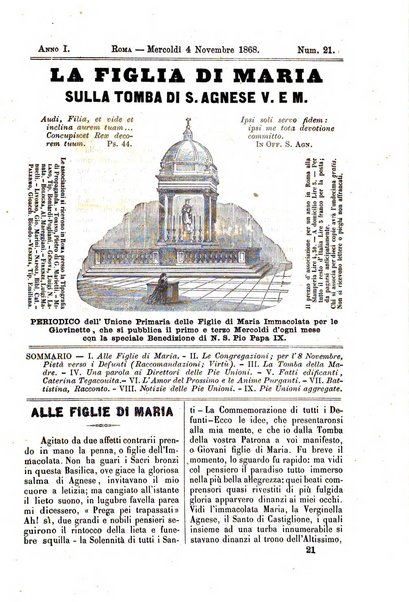 La figlia di Maria sulla tomba di S. Agnese