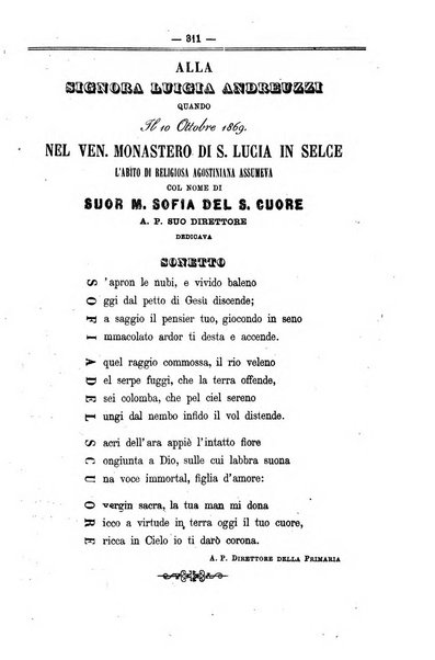 La figlia di Maria sulla tomba di S. Agnese