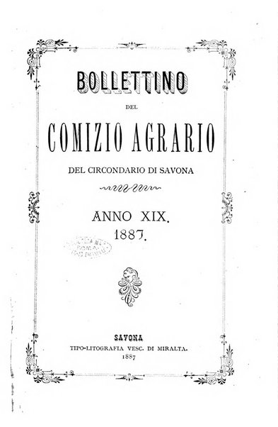 Bollettino del Comizio agrario del circondario di Savona