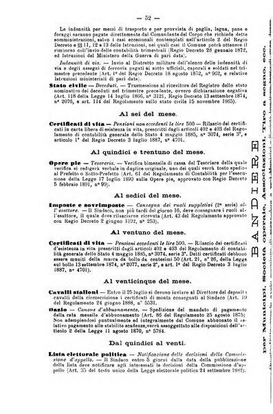 Il calendario amministrativo