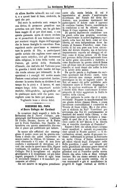 La settimana religiosa periodico religioso di Genova