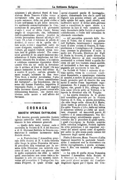 La settimana religiosa periodico religioso di Genova