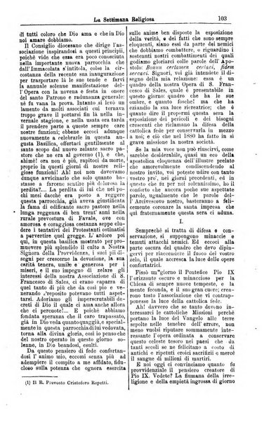 La settimana religiosa periodico religioso di Genova