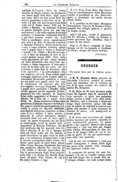 La settimana religiosa periodico religioso di Genova