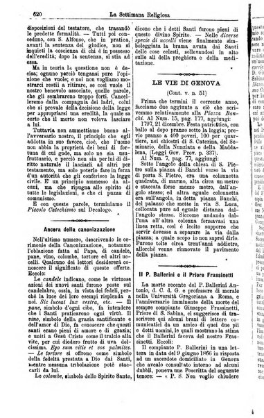 La settimana religiosa periodico religioso di Genova