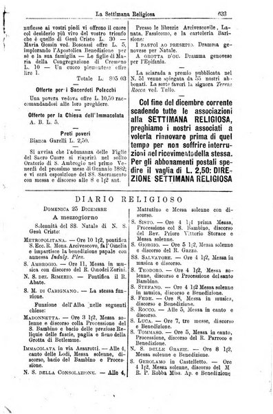 La settimana religiosa periodico religioso di Genova