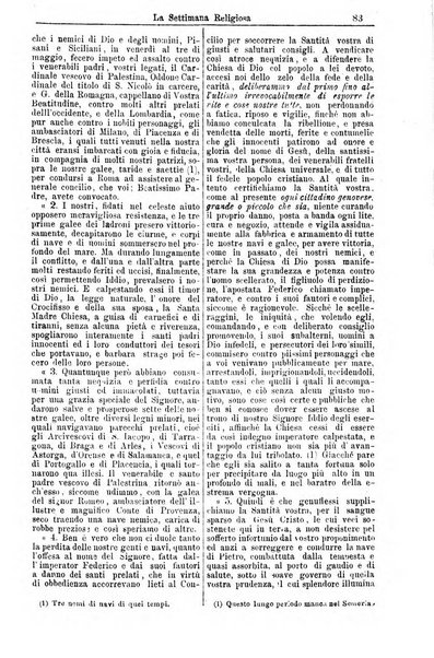 La settimana religiosa periodico religioso di Genova