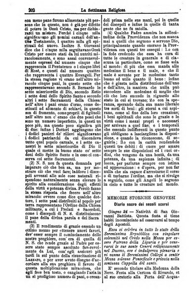 La settimana religiosa periodico religioso di Genova