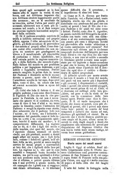 La settimana religiosa periodico religioso di Genova