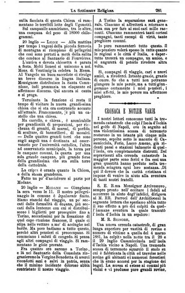 La settimana religiosa periodico religioso di Genova