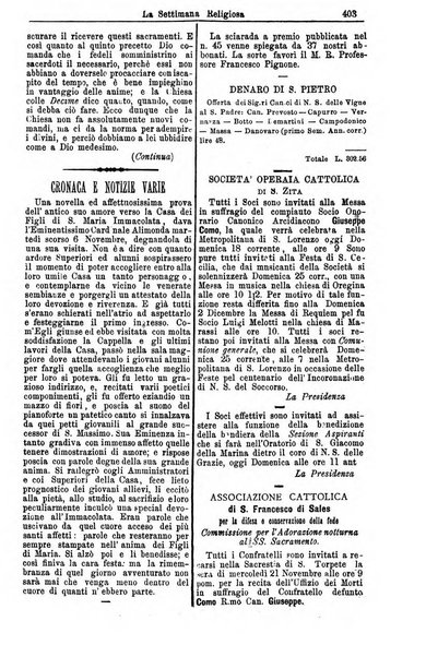 La settimana religiosa periodico religioso di Genova