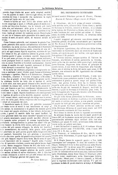 La settimana religiosa periodico religioso di Genova