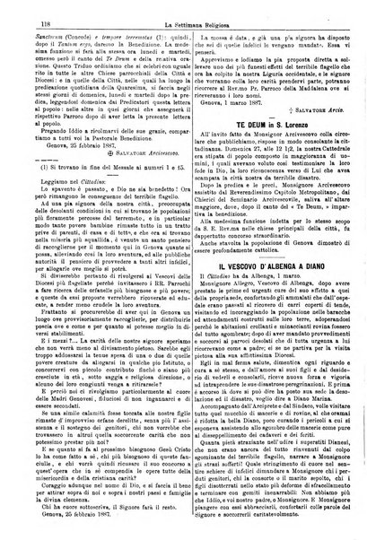 La settimana religiosa periodico religioso di Genova