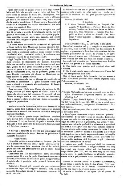 La settimana religiosa periodico religioso di Genova