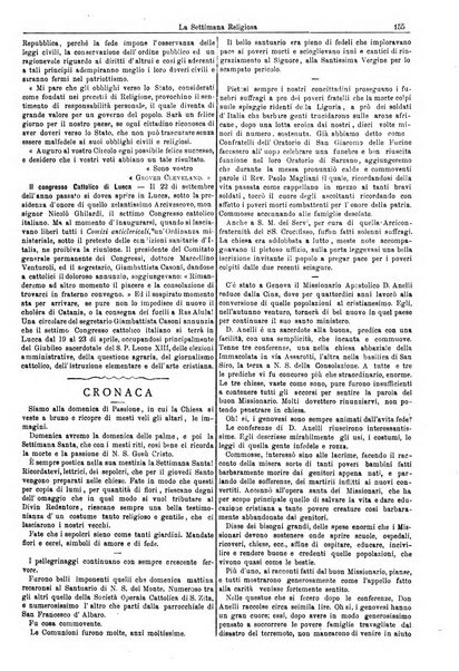 La settimana religiosa periodico religioso di Genova