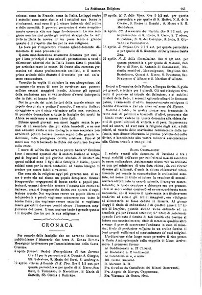 La settimana religiosa periodico religioso di Genova