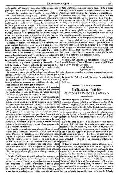 La settimana religiosa periodico religioso di Genova