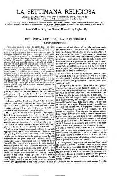 La settimana religiosa periodico religioso di Genova