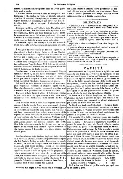 La settimana religiosa periodico religioso di Genova