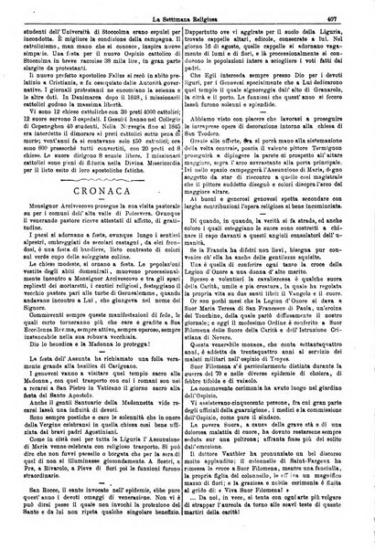 La settimana religiosa periodico religioso di Genova