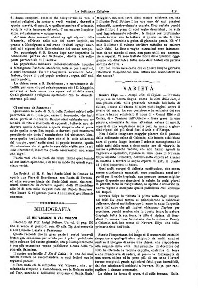 La settimana religiosa periodico religioso di Genova