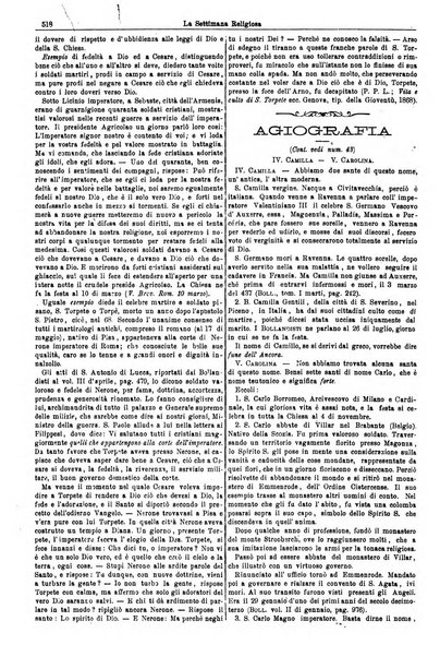 La settimana religiosa periodico religioso di Genova