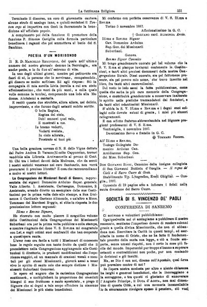 La settimana religiosa periodico religioso di Genova