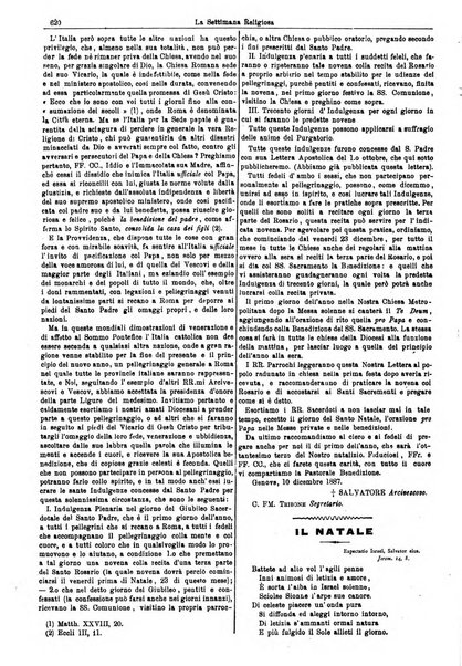 La settimana religiosa periodico religioso di Genova