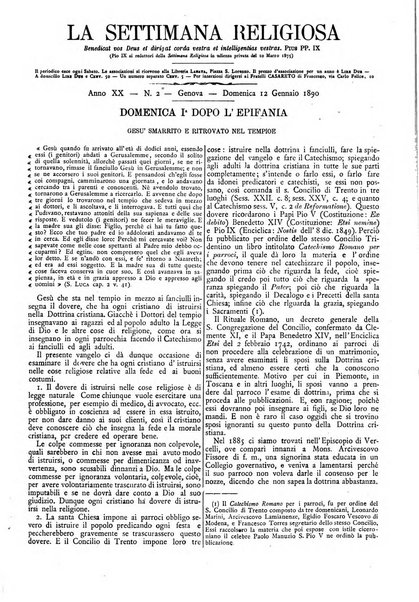 La settimana religiosa periodico religioso di Genova