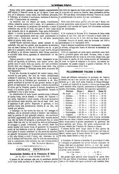 La settimana religiosa periodico religioso di Genova