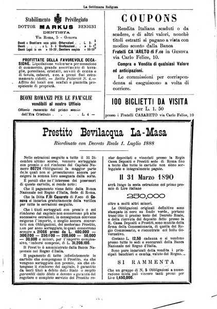 La settimana religiosa periodico religioso di Genova