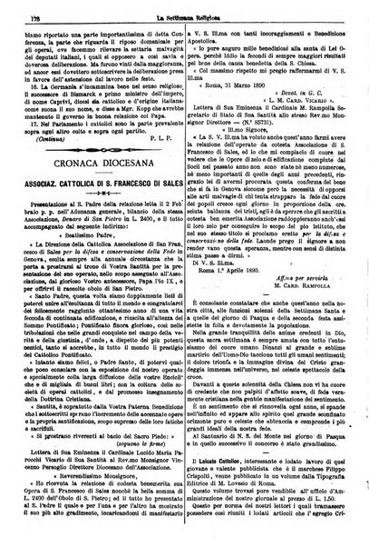 La settimana religiosa periodico religioso di Genova