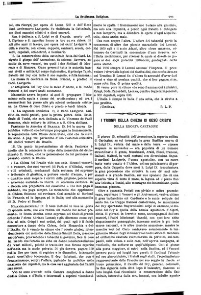 La settimana religiosa periodico religioso di Genova