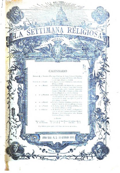 La settimana religiosa periodico religioso di Genova