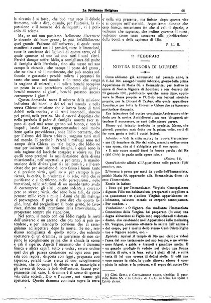 La settimana religiosa periodico religioso di Genova