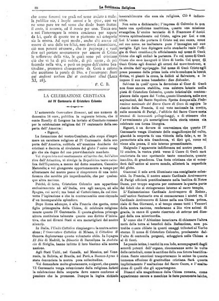 La settimana religiosa periodico religioso di Genova