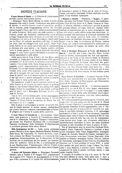 La settimana religiosa periodico religioso di Genova