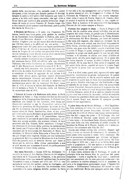 La settimana religiosa periodico religioso di Genova