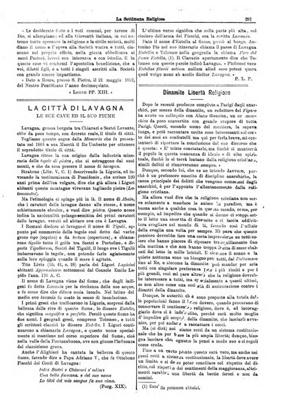 La settimana religiosa periodico religioso di Genova