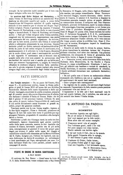 La settimana religiosa periodico religioso di Genova